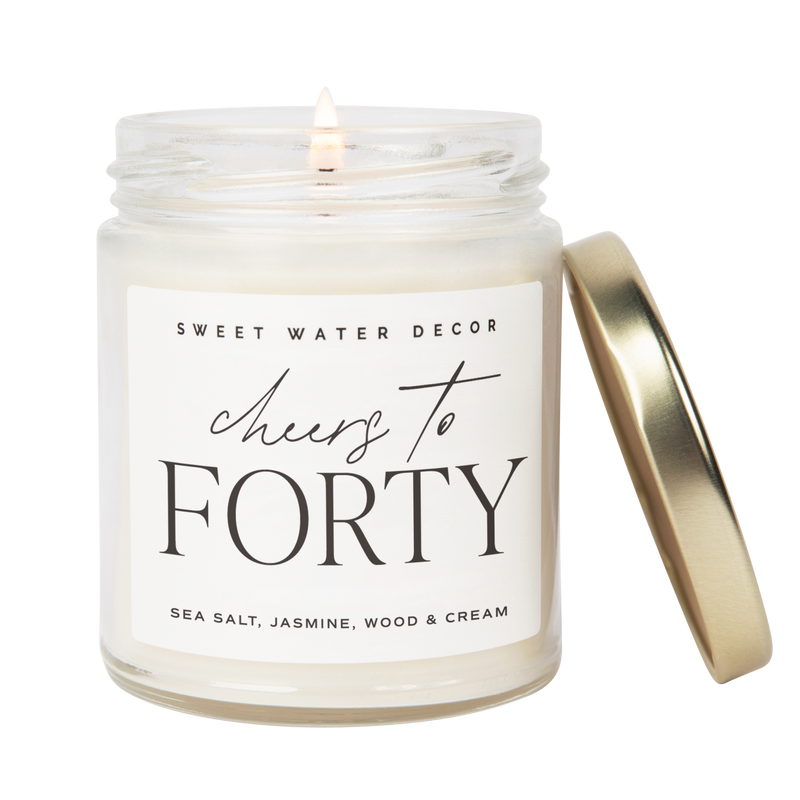 Cheers to Forty Soy Candle - Clear Jar - 9 oz