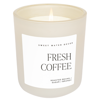 Fresh Coffee Soy Candle - Tan Matte Jar - 15 oz - Decor Addict, LLC