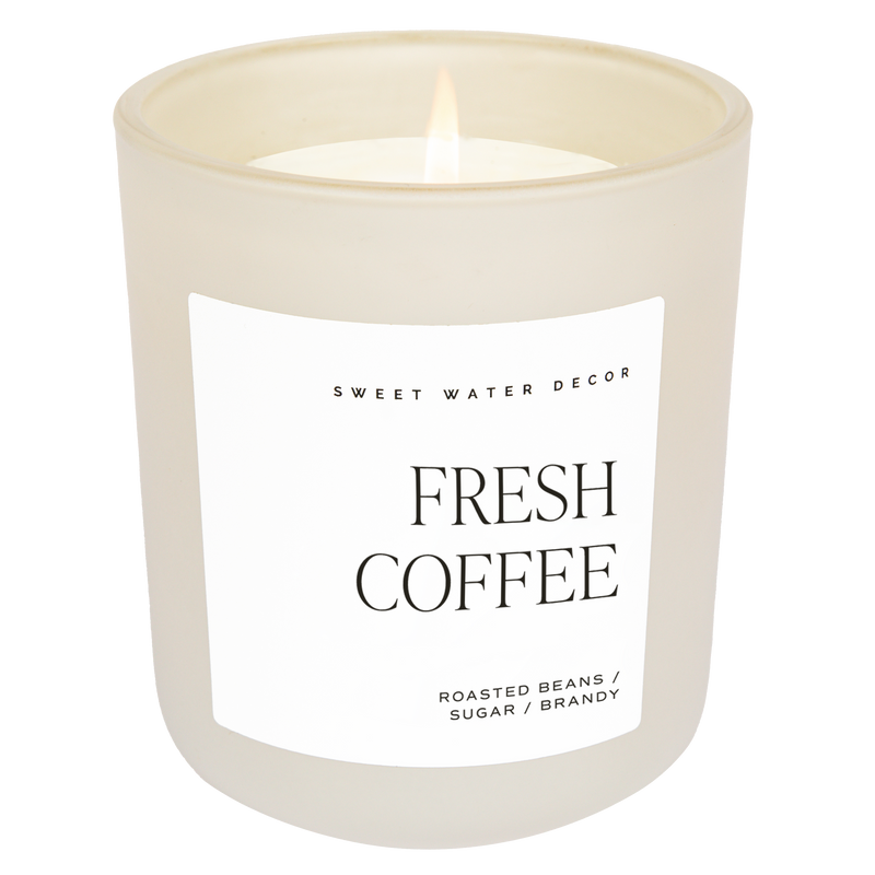 Fresh Coffee Soy Candle - Tan Matte Jar - 15 oz