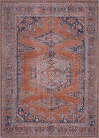 Taber Burnt Orange Washable Rug - Decor Addict, LLC