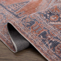 Taber Burnt Orange Washable Rug - Decor Addict, LLC