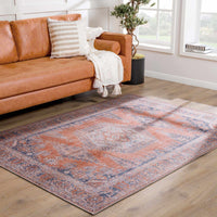 Taber Burnt Orange Washable Rug - Decor Addict, LLC