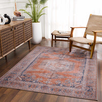 Taber Burnt Orange Washable Rug - Decor Addict, LLC