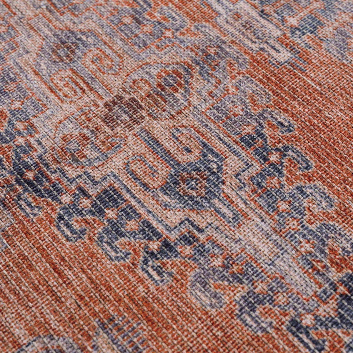 Taber Burnt Orange Washable Rug - Decor Addict, LLC