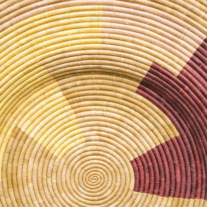 48" Oversized Tan & Evergreen Geo Wall Art Plate - Decor Addict, LLC