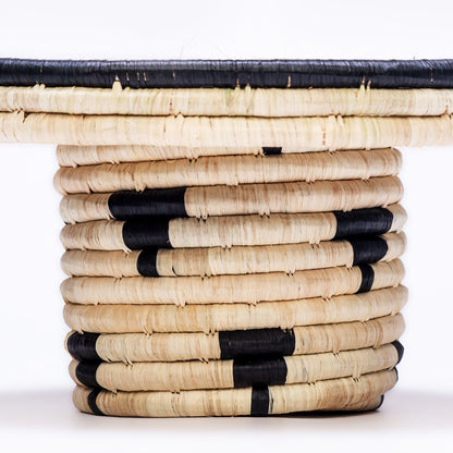 Black + Natural Raffia Cake Stand - Decor Addict, LLC
