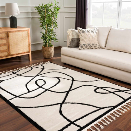 Azana Black & White Area Rug - Decor Addict, LLC