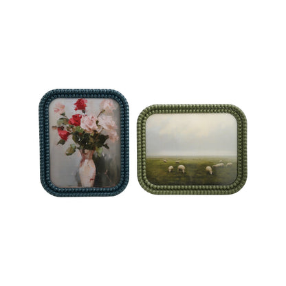 Resin Bobbin Photo Frame, 2 Colors (Holds 8" x 10" Photo) (Hangs or Sits)