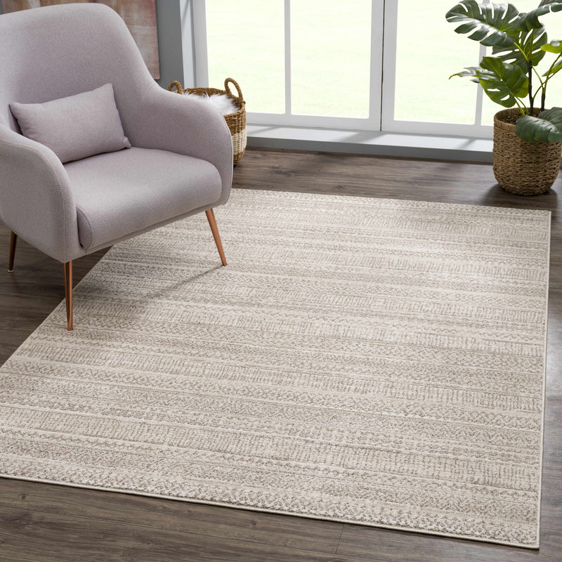 Nate Beige Tribal High Pile Carpet - Decor Addict, LLC