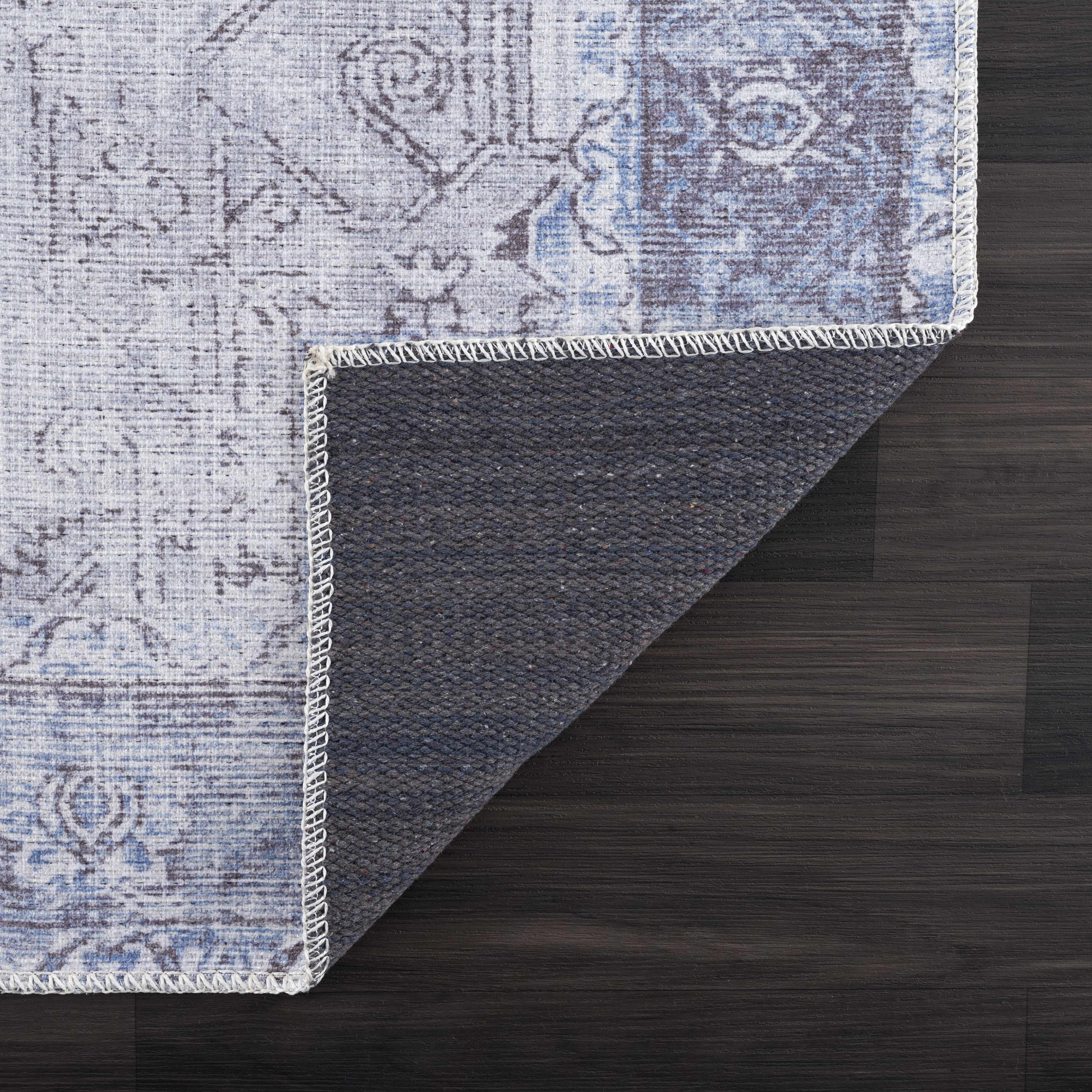 Rosman Blue Washable Area Rug - Decor Addict, LLC