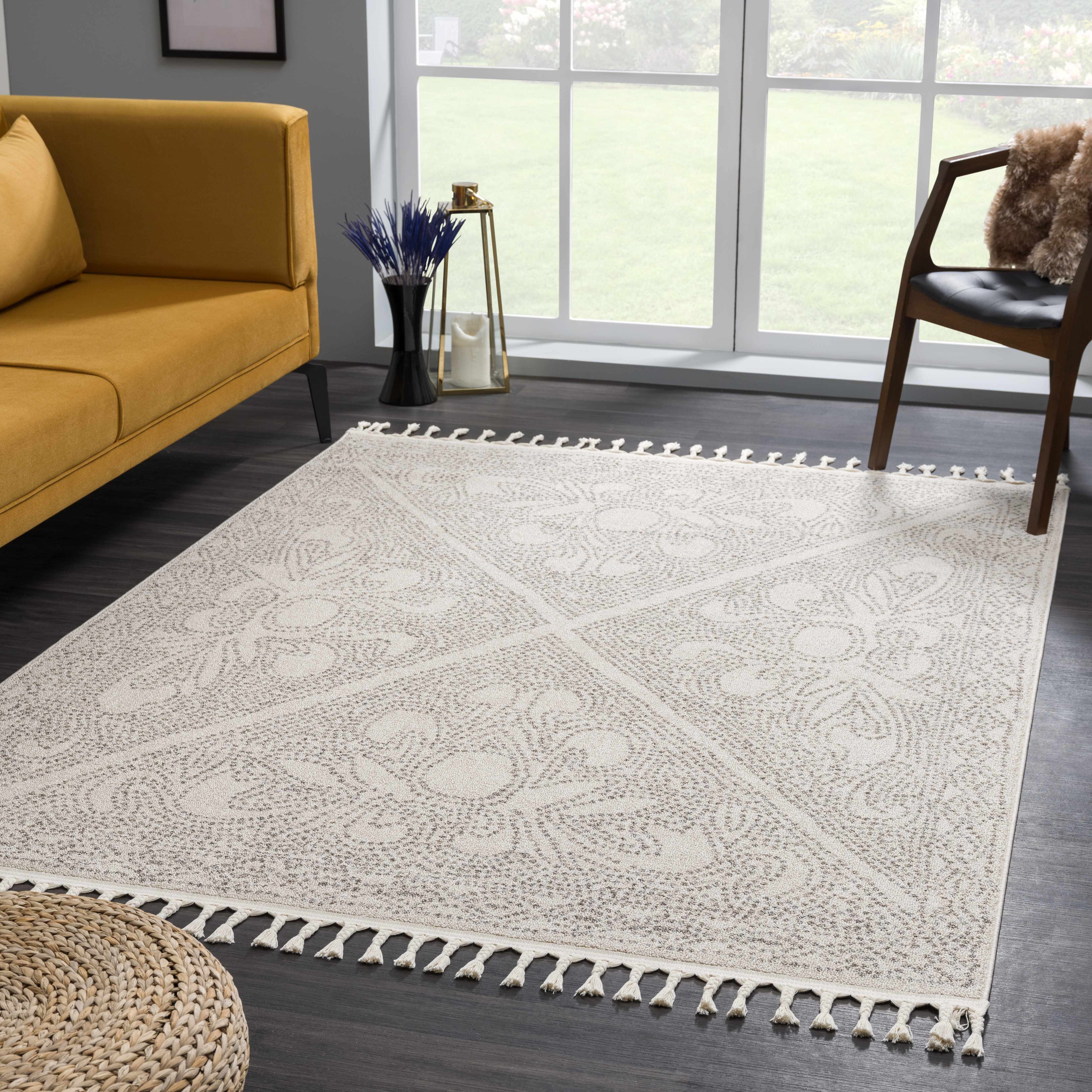 Birdwood Cream & Brown Area Rug - Decor Addict, LLC