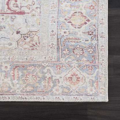 Cream Rust Leeston Vintage Washable Area Rug - Decor Addict, LLC