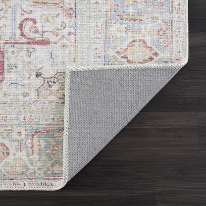 Cream Rust Leeston Vintage Washable Area Rug - Decor Addict, LLC