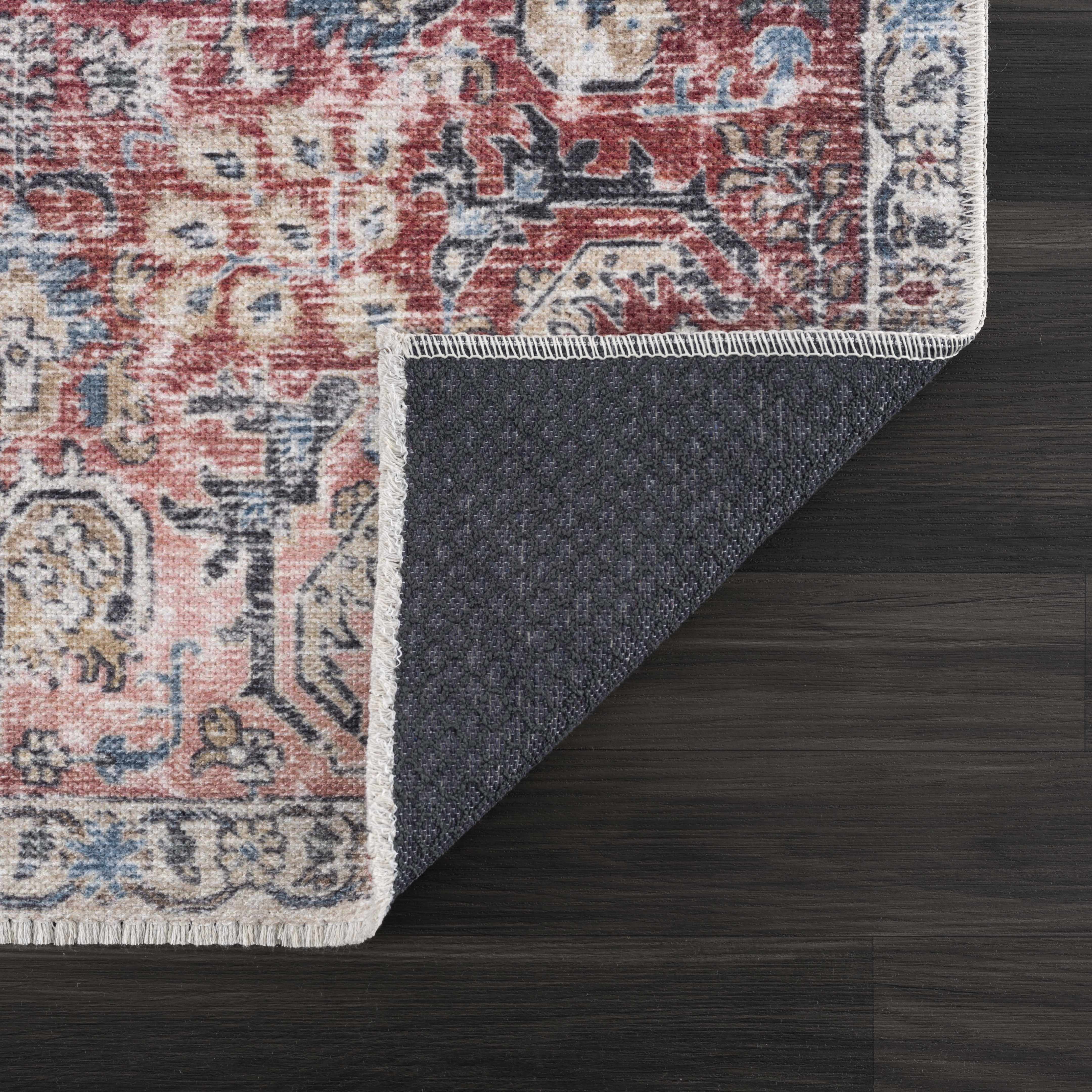 Burgundy Holi-2303 Washable Area Rug - Decor Addict, LLC