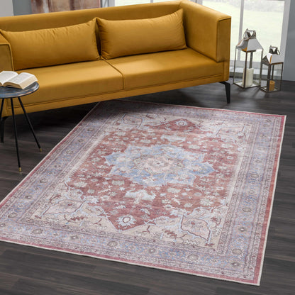 Brown Bagamanoc Medallion Washable Area Rug - Decor Addict, LLC