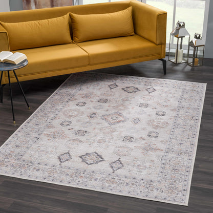 Beige Beckett Vintage Washable Area Rug - Decor Addict, LLC