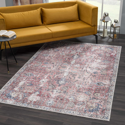 Burgundy Holi-2303 Washable Area Rug - Decor Addict, LLC