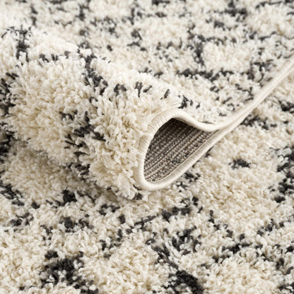 Kibureau Cream Trellis Shag Area Rug - Decor Addict, LLC