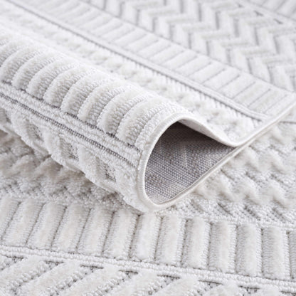 Cira Ivory Textured Area Rug with Fringes - Decor Addict, LLC