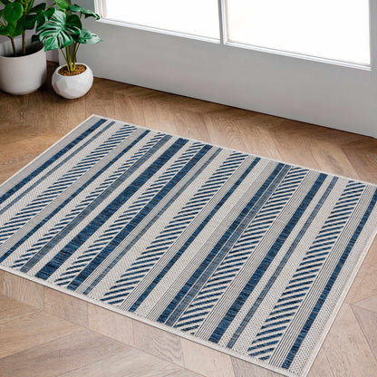 Olin White&Blue Performance Rug - Decor Addict, LLC