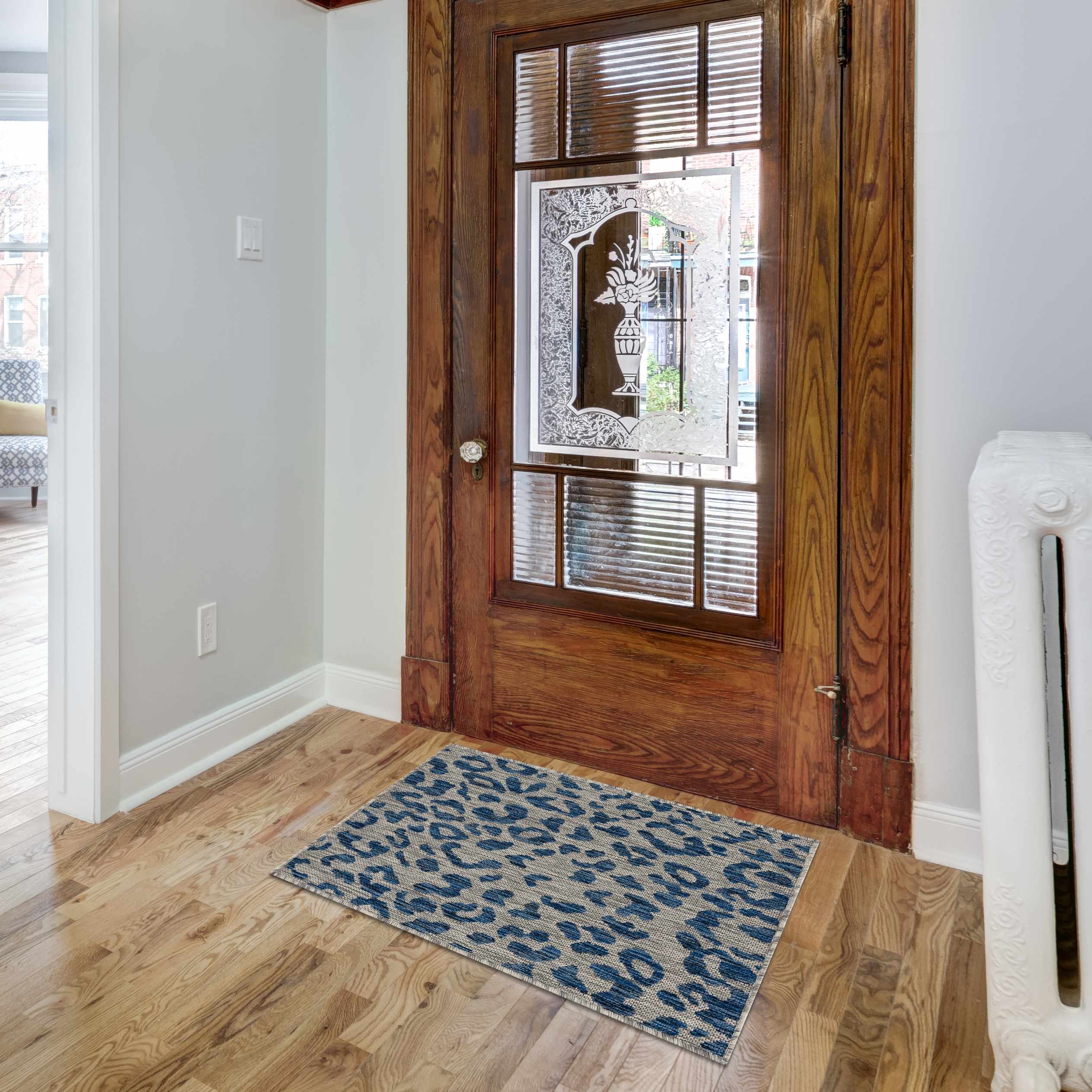 Skipsea Blue Leopard Performance Rug - Decor Addict, LLC