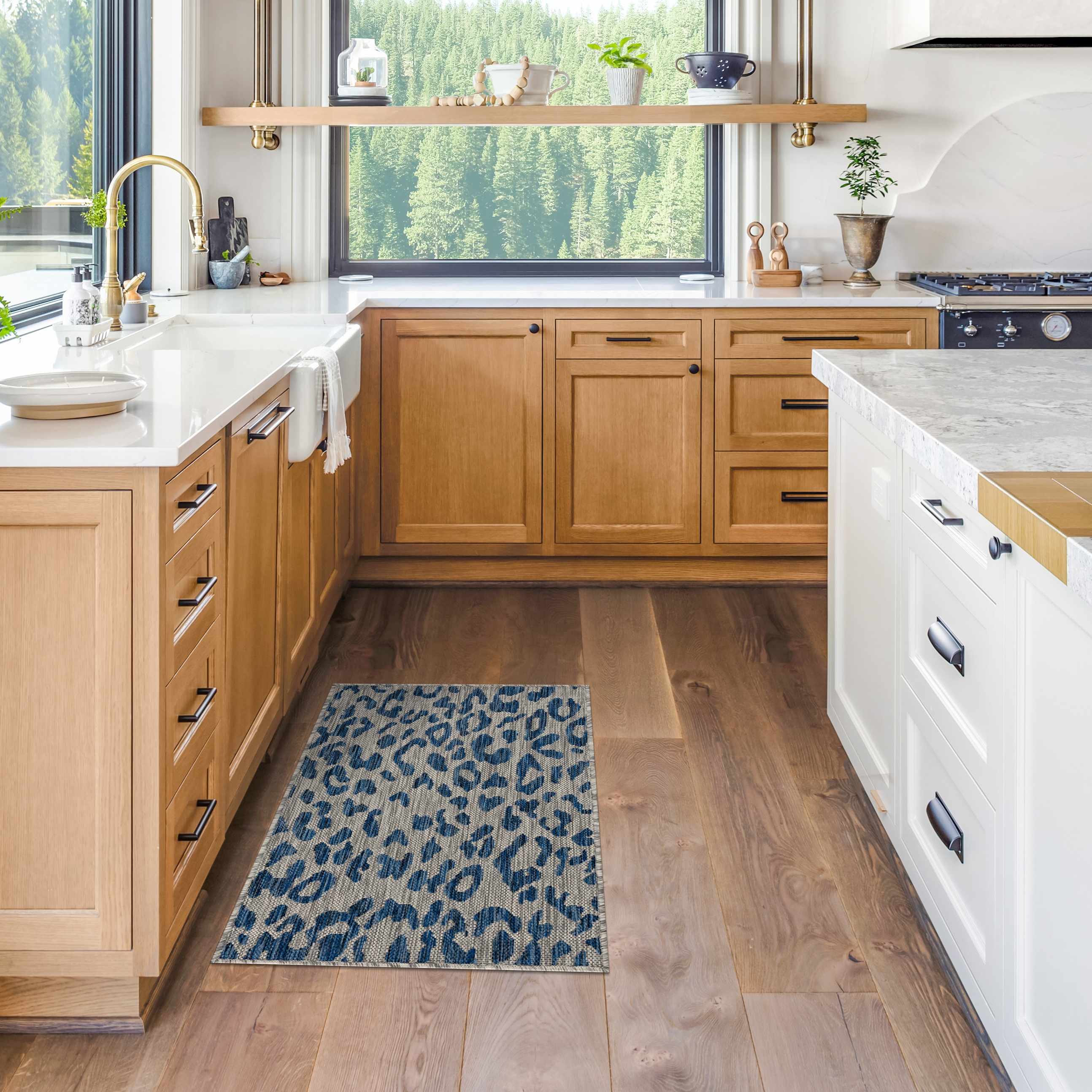 Skipsea Blue Leopard Performance Rug - Decor Addict, LLC