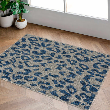 Skipsea Blue Leopard Performance Rug - Decor Addict, LLC