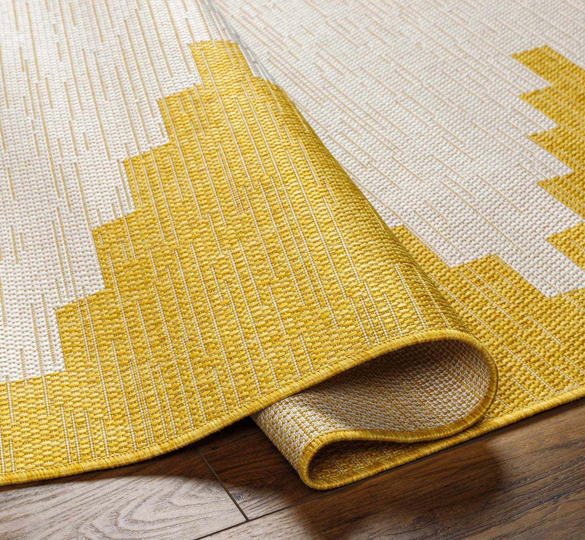 Djugun Yellow Outdoor Rug - Decor Addict, LLC