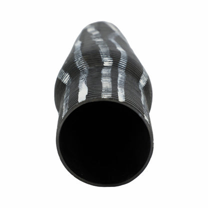 17" Percy Patterned Gray Metal Vase - Decor Addict, LLC