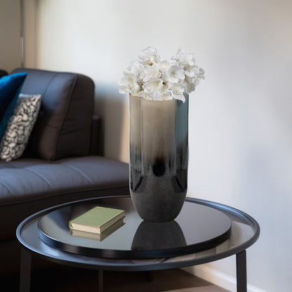 12" Lyna Medium Blue Glass Vase - Decor Addict, LLC