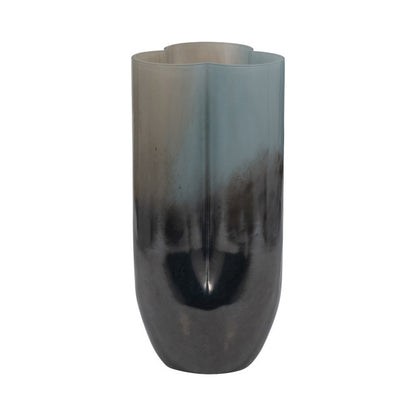12" Lyna Medium Blue Glass Vase - Decor Addict, LLC