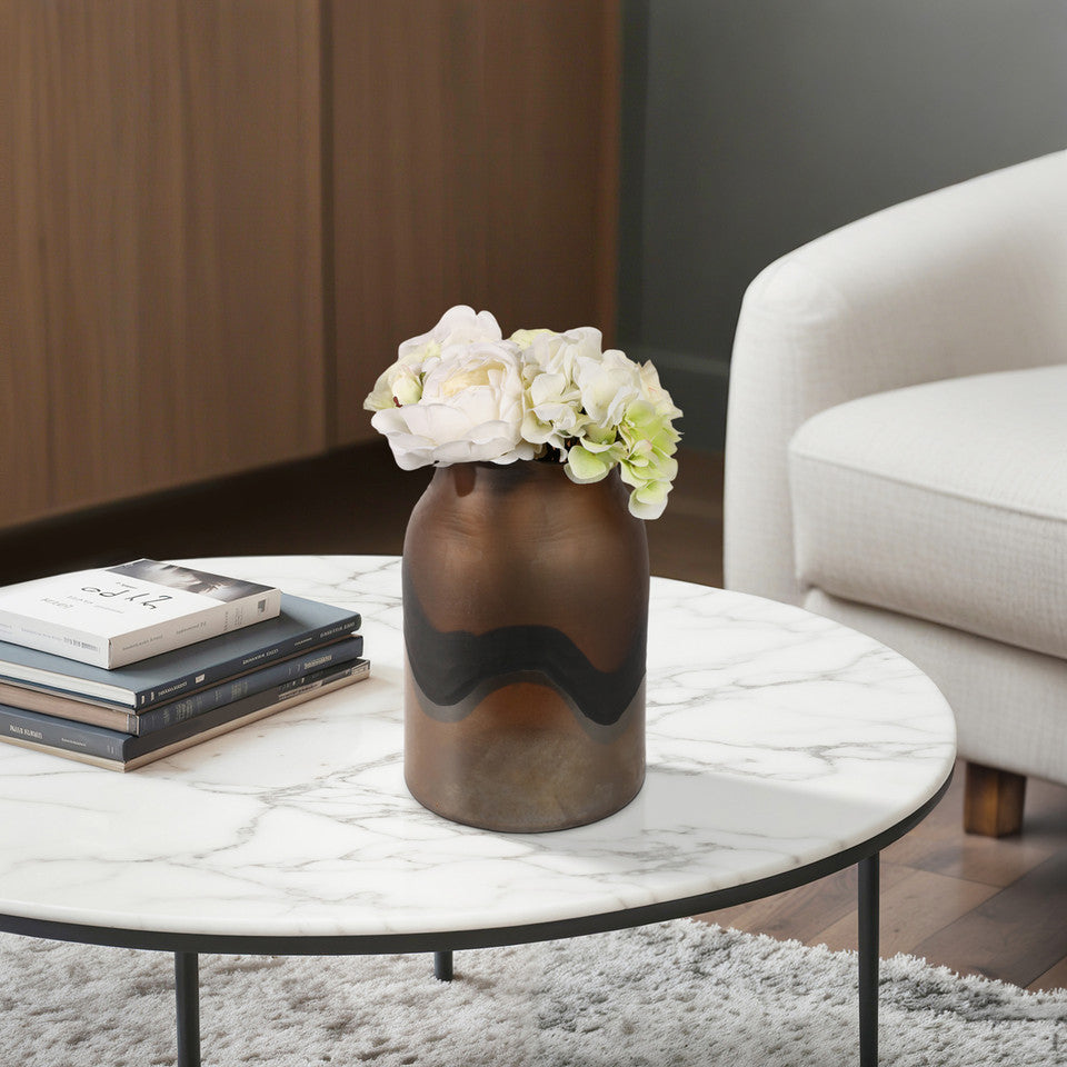 12" Mason Medium Brown Glass Vase - Decor Addict, LLC