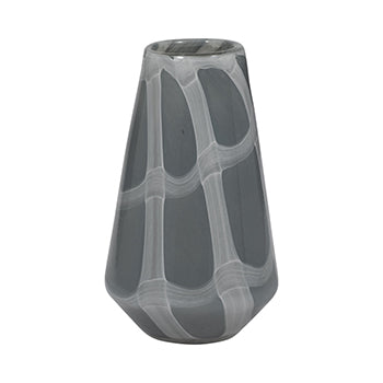 9" VICTORIA MEDIUM GRAY GLASS VASE - Decor Addict, LLC