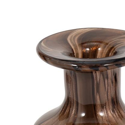 14" Hilary Large Brown Glass Bottle - Decor Addict, LLC