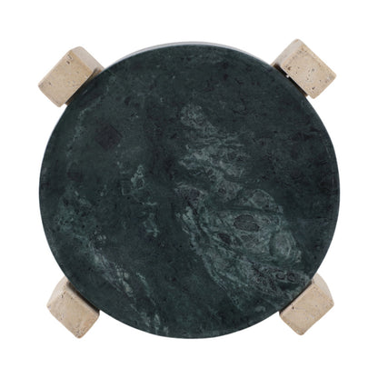 12" Archer Small Green Marble and Travertine Tray - Decor Addict, LLC