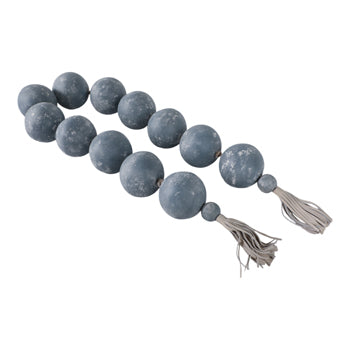 53"CARDIFF BLUE ECO-MIX GARLAND W/LEATHER TASSELS - Decor Addict, LLC