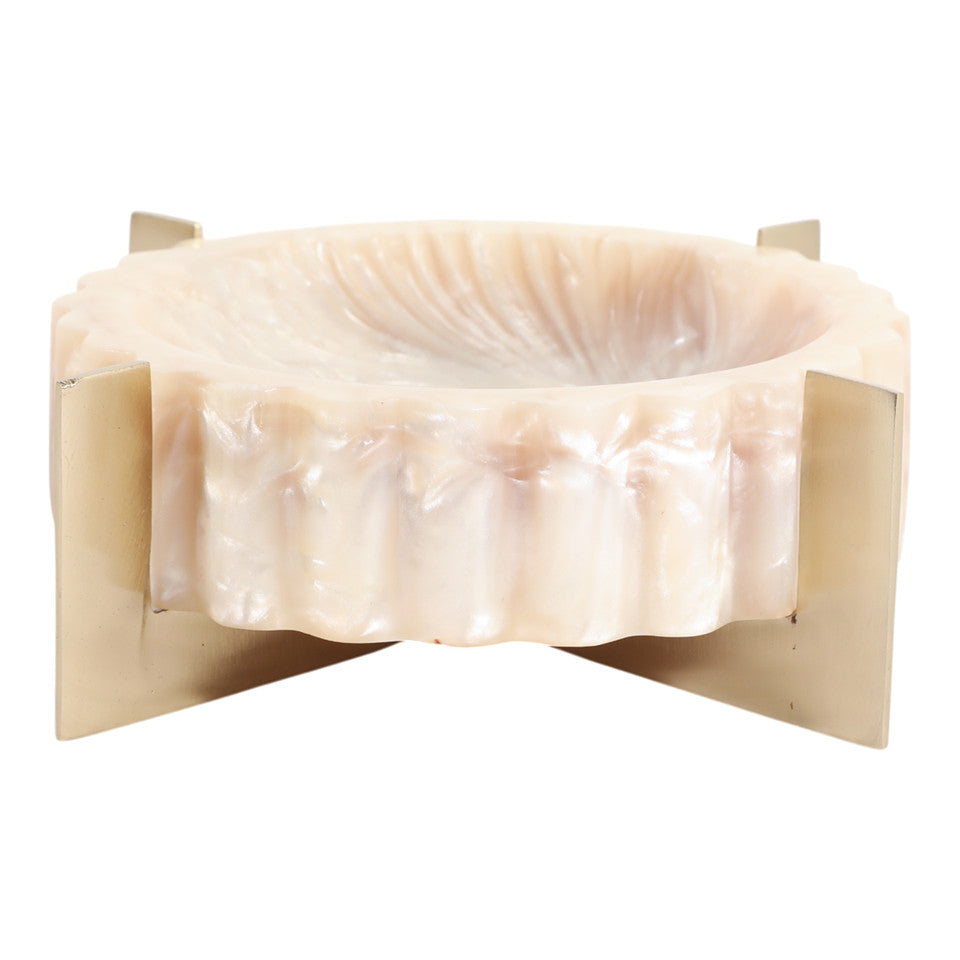 8" Cecil White Mica Resin Jewelry Bowl - Thumbnail 3