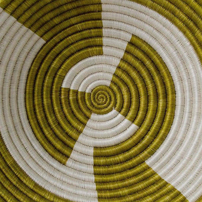 12" Large Olive Geo Round Basket - Decor Addict, LLC