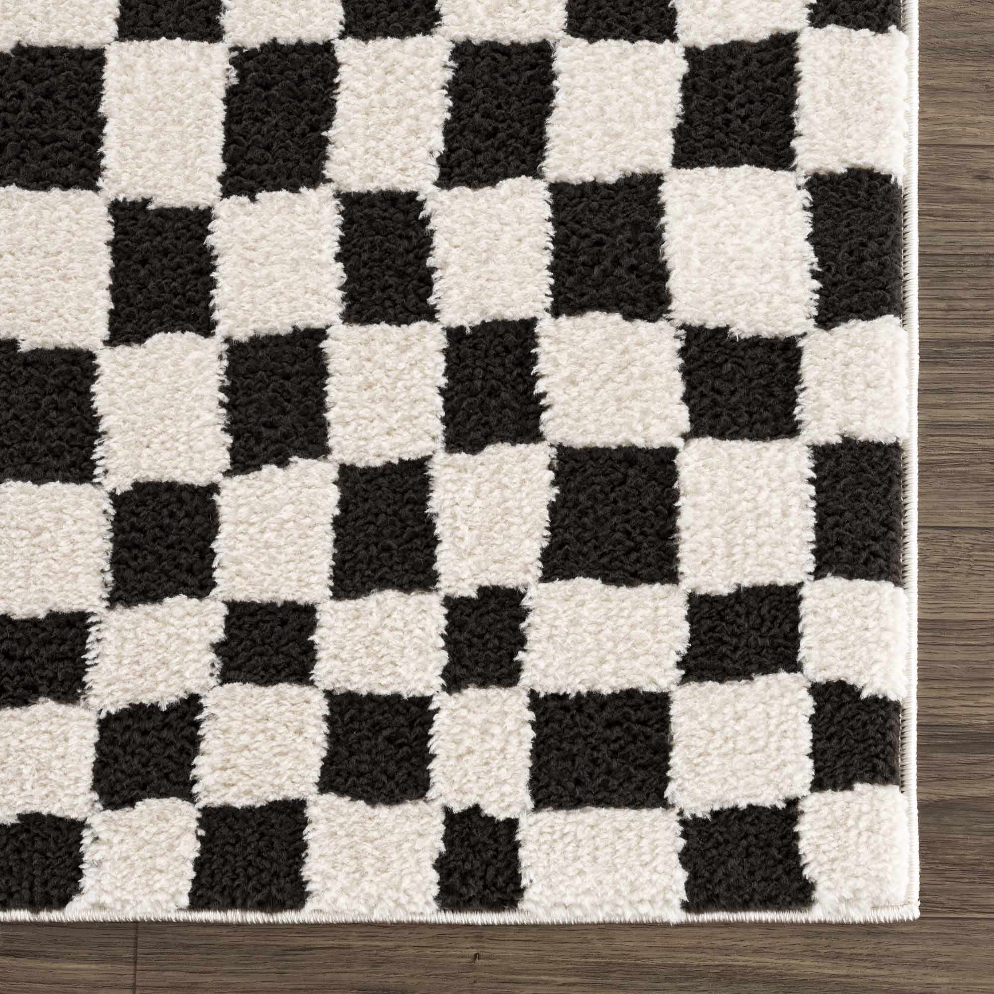 Lajos Black & White Checkered Area Rug - Decor Addict, LLC