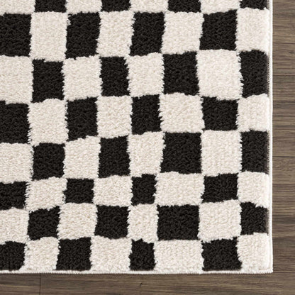 Lajos Black & White Checkered Area Rug - Decor Addict, LLC