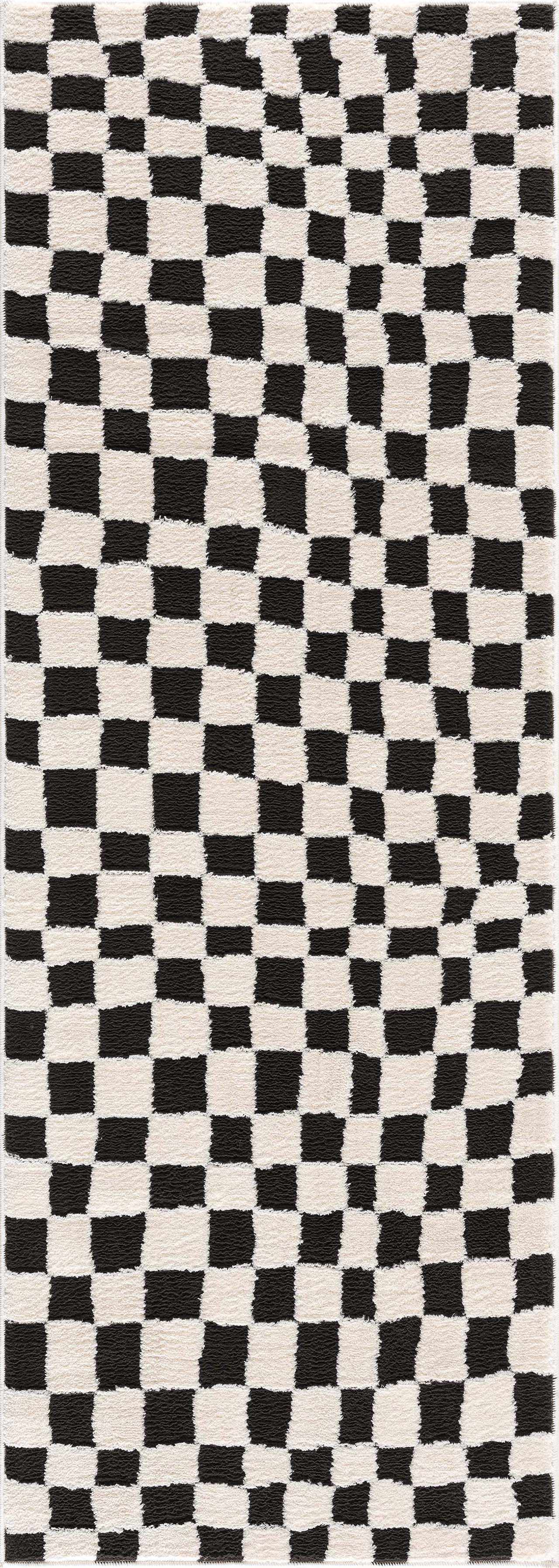 Lajos Black & White Checkered Area Rug - Decor Addict, LLC