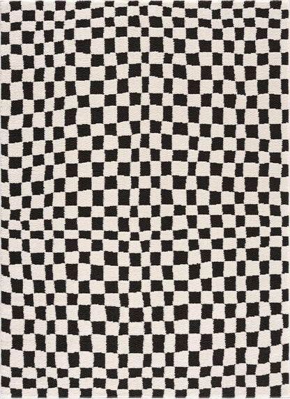 Lajos Black & White Checkered Area Rug - Decor Addict, LLC