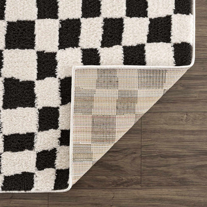 Lajos Black & White Checkered Area Rug - Decor Addict, LLC