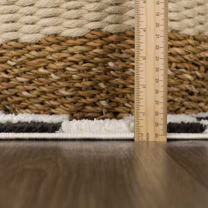 Lajos Black & White Checkered Area Rug - Decor Addict, LLC