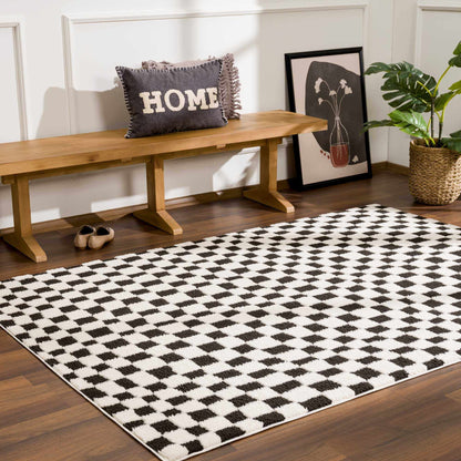 Lajos Black & White Checkered Area Rug - Decor Addict, LLC