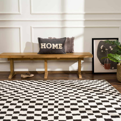 Lajos Black & White Checkered Area Rug - Decor Addict, LLC