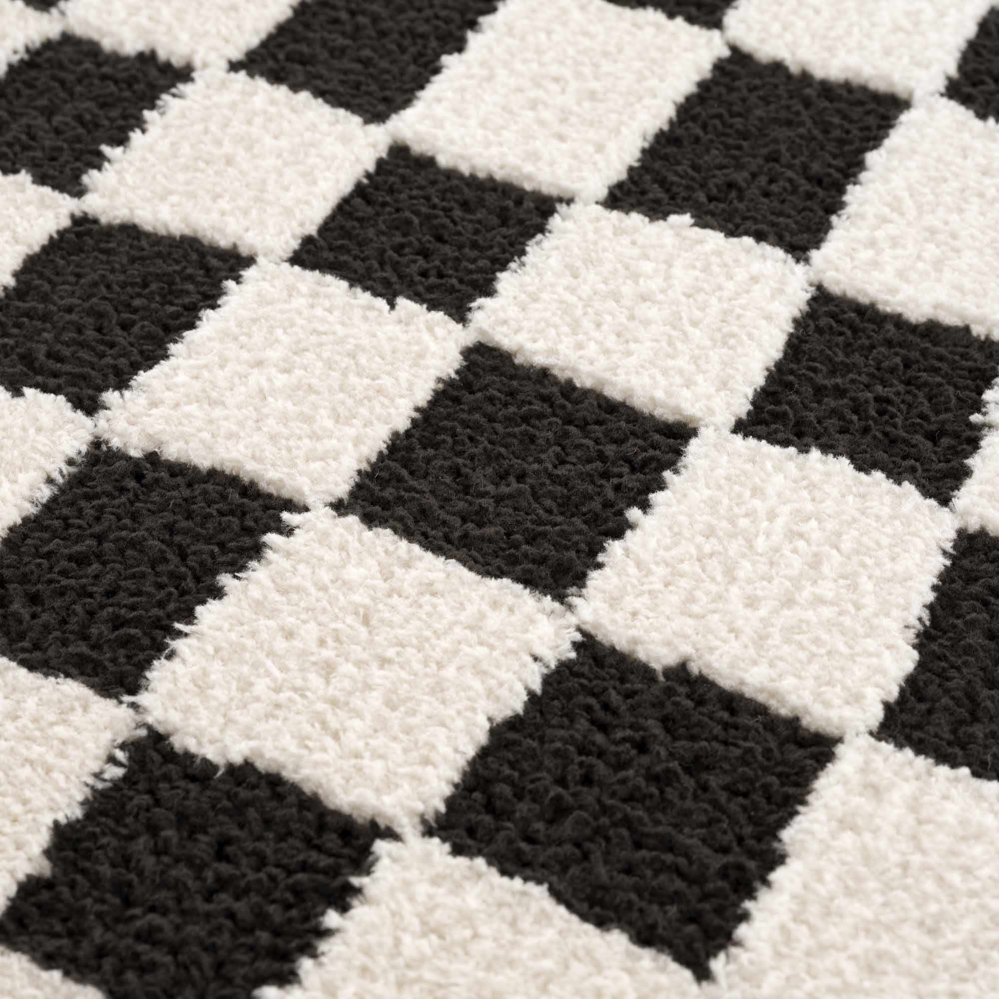 Lajos Black & White Checkered Area Rug - Decor Addict, LLC