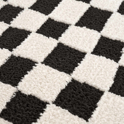 Lajos Black & White Checkered Area Rug - Decor Addict, LLC