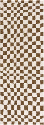 Lajos Brown Checkered Area Rug - Decor Addict, LLC