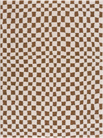 Lajos Brown Checkered Area Rug - Decor Addict, LLC